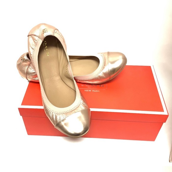 Coach Dalia cap toe Rose Gold Flats 9 - Picture 5 of 6